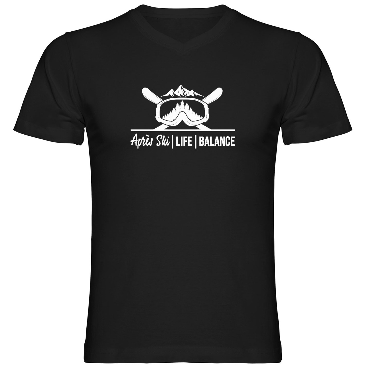 Apres Ski Life Balance Tshirt Herren V-Ausschnitt