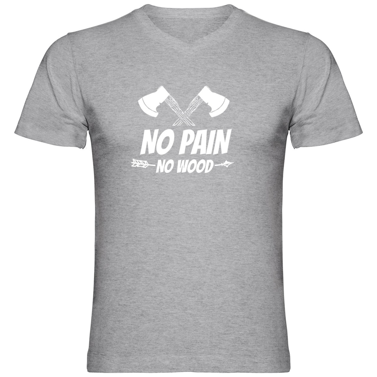 No Pain No Wood Tshirt V-Ausschnitt