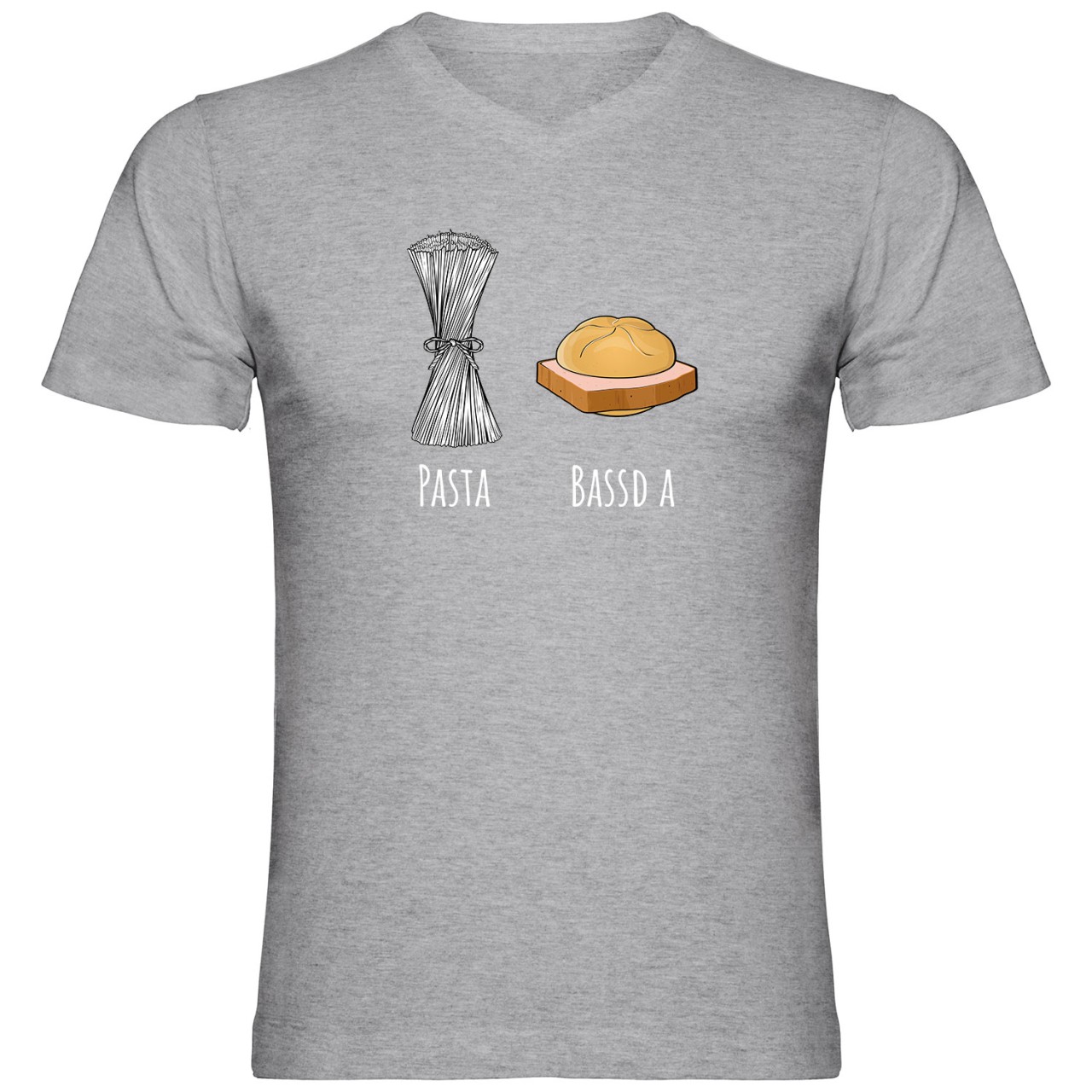 Pasta - Bassd a Leberkas Herren Tshirt V-Ausschnitt